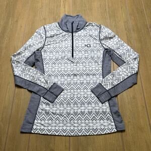 kari traa base layer top Sz M Women’s Quarter Zip Outdoors Activewear gym walk